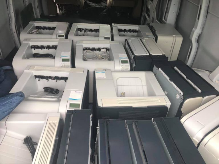 We went to Cincy and picked up printers and donated them to charities across the area for whoever was in need.